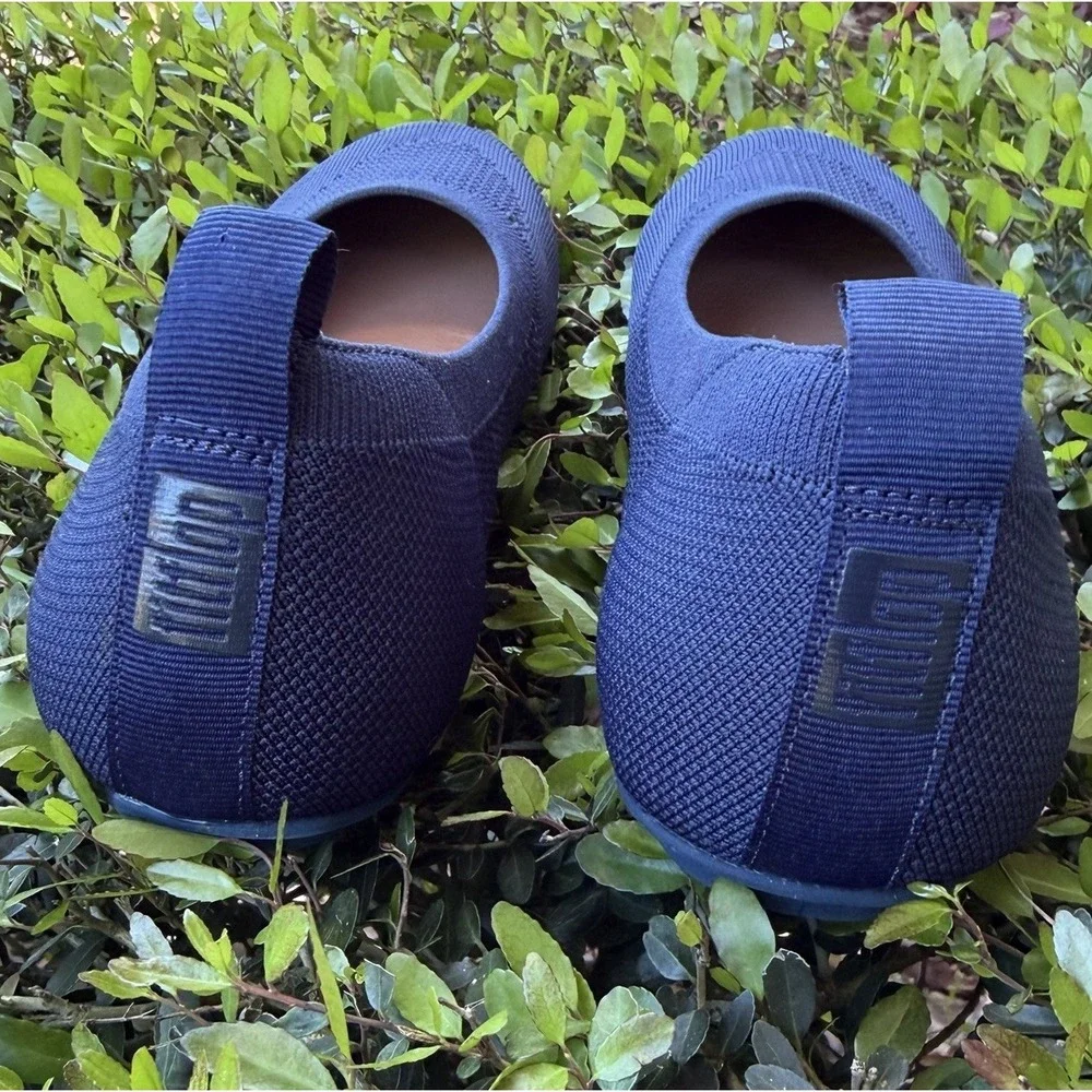FITFLOP ALLEGRO KNIT MIDNIGHT NAVY BALLET FLATS‎ Sz 10 Arch Support Flexible